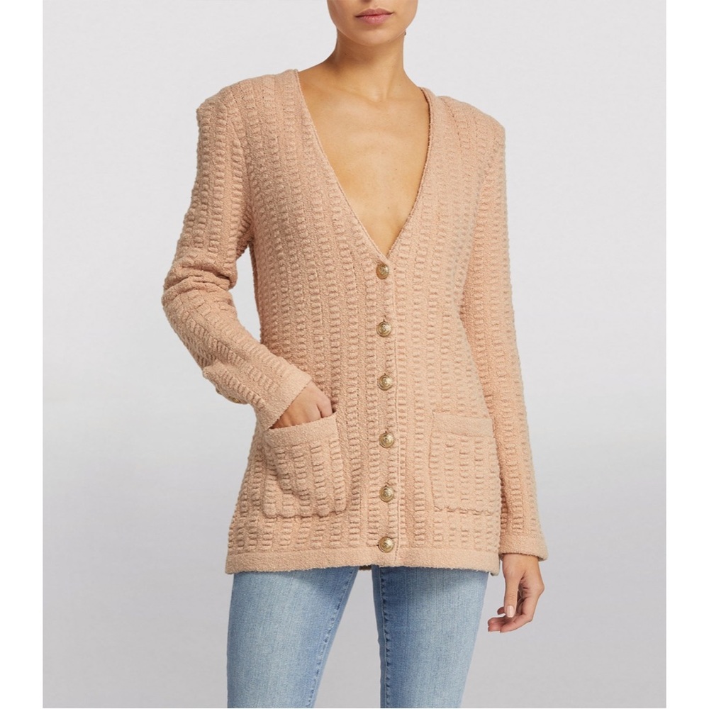 L’Agence Sue Textured Knit Cardigan Sweater in Pink Petal - Picture 3 of 16